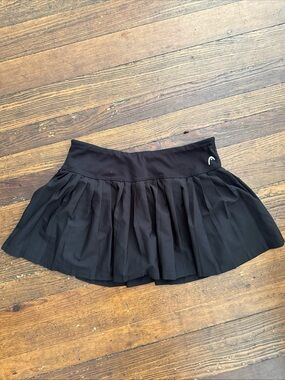 Head Ladies Tennis Golf Skirt Size Large, Black, Pleated, EUC w/ Shorts